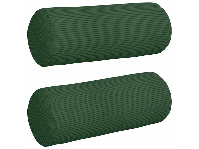  Lot de 2 coussins d'accent, coussins décoratifs, coussins lombaires vert foncé ø 15 x 40 cm cf56755  - Conforama A