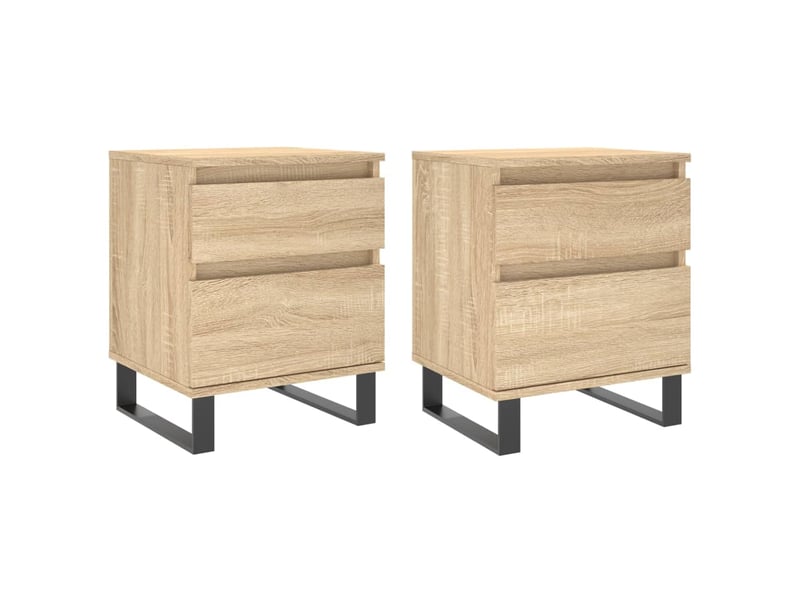  Lot de 2 tables de chevet - cabinet de chevet - table de nuit chêne sonoma 40x35x50 cm bois ingénierie  - Conforama A