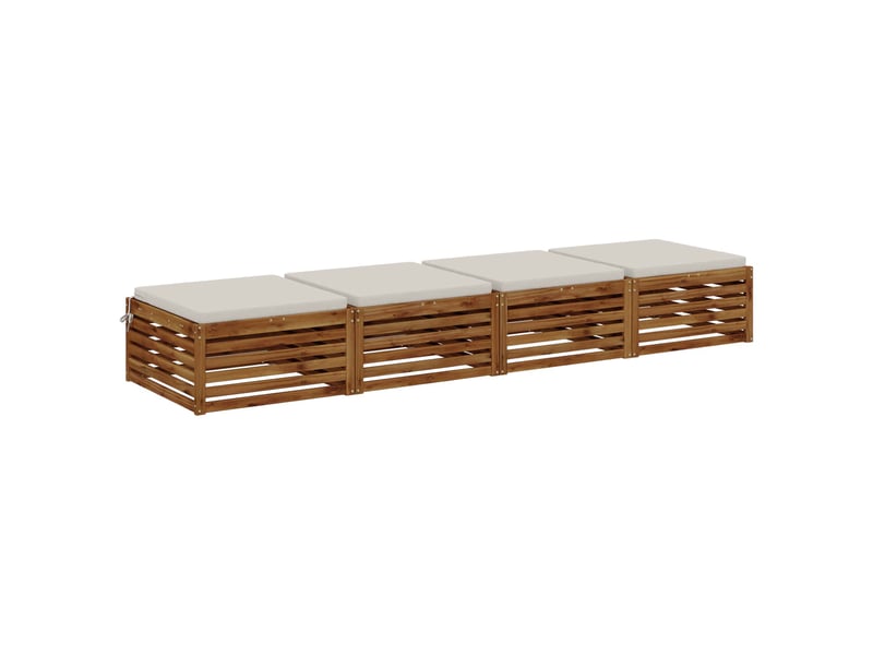 Lot de 4 coussins de siège, coussins d'assise soest 100 % polyester blanc cf60320 - Conforama C
