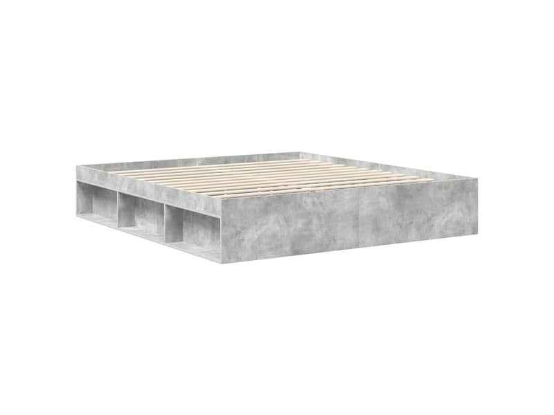 Lit double- lit adulte - cadre de lit béton 180 x 200 cm bois d'ingénierie - Conforama D