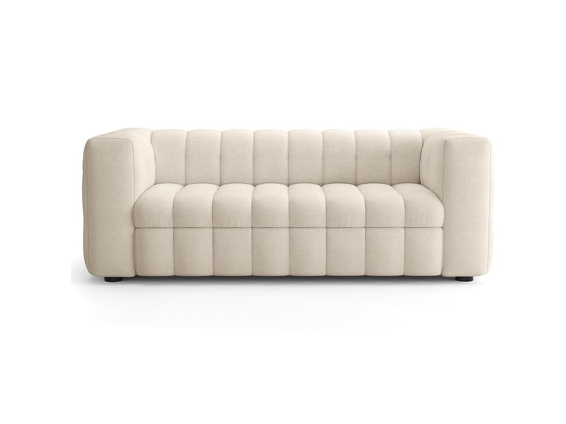 Canapé capitonné convertible 3 places en tissu chenille beige - ouverture express - cester Cester - Conforama A