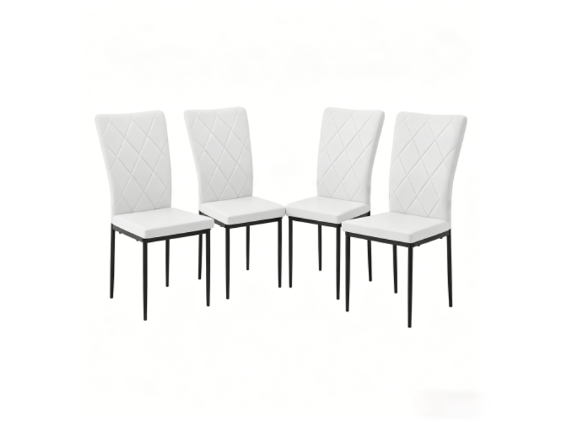  Chaises à dossier haut, confortables et élégantes – lot de 4 – salle à manger, cuisine, salon, réception  - Conforama A