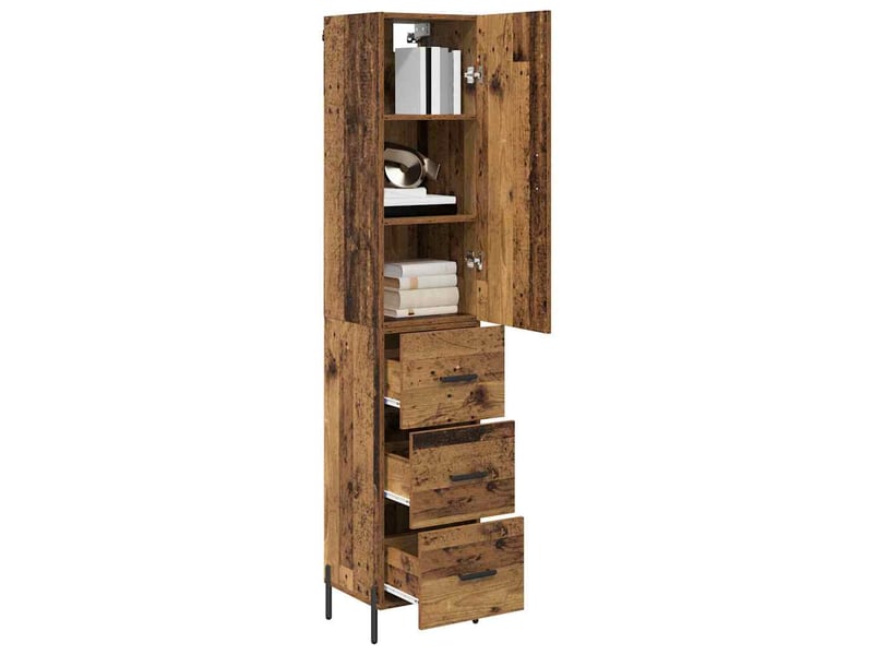 Buffet - haut armoire bois ancien 34,5 x 34 x 180 cm bois d'ingénierie  - Conforama C