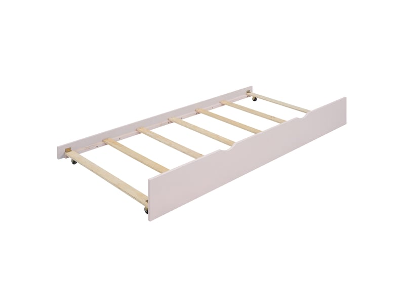  Lit enfant rose 90x200 avec bureau intégré et lit gigogne avec lit d'appoint  - Conforama E