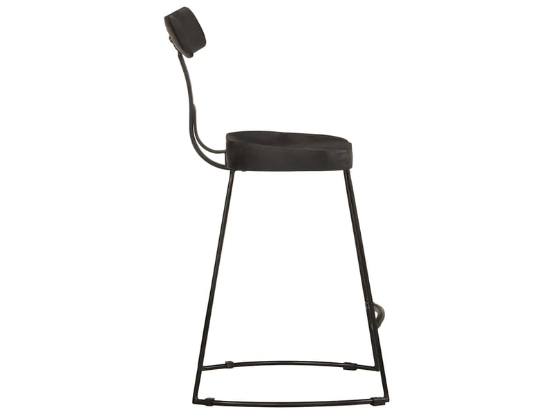  Lot de 2 tabouret de bar, chaise de bar noir 49x43x79 cm bois manguier massif  - Conforama C