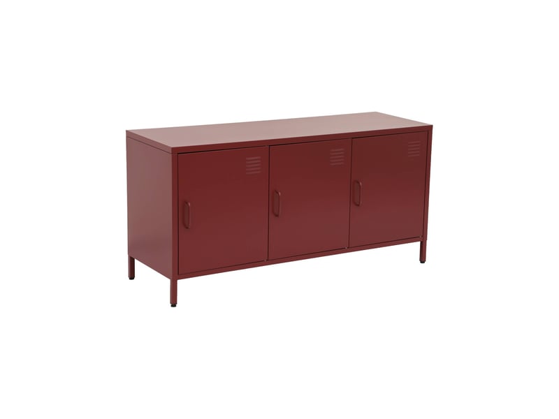  Meuble tv industriel métal bordeaux 3 portes 120cm - alabama  - Conforama A