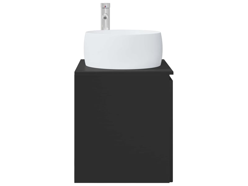  Vanité de lavabo mural, meuble de rangement noir 49.5x44.5x66 cm  - Conforama D