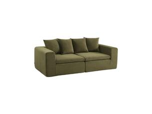Canapé droit fixe 3 places Tissu vert