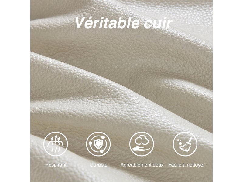 Fauteuil relax électrique pivotant 270° – cuir véritable pleine fleur premium – usbusb-c - Conforama D
