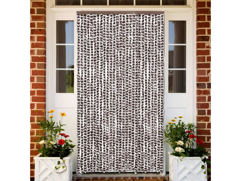 Rideau anti-mouches, moustiquaire marron et blanc 118x220 cm chenille cf43563  - Conforama B