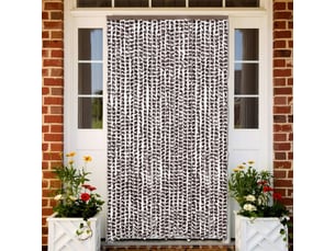 Rideau anti-mouches, moustiquaire marron et blanc 118x220 cm chenille cf43563