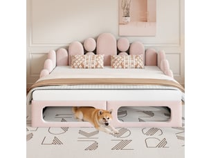 Lit banquette 180x200 cm ZOVIRA coloris rose
