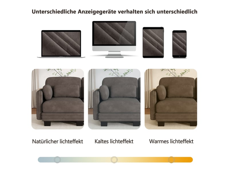 Canapé d’angle modulable 2 places 176 x 143 x 88 cm avec 1 pouf, coussins lombaires et coussins d’accoudoir, tissu chenille, marron Morn Vibe - Conforama D