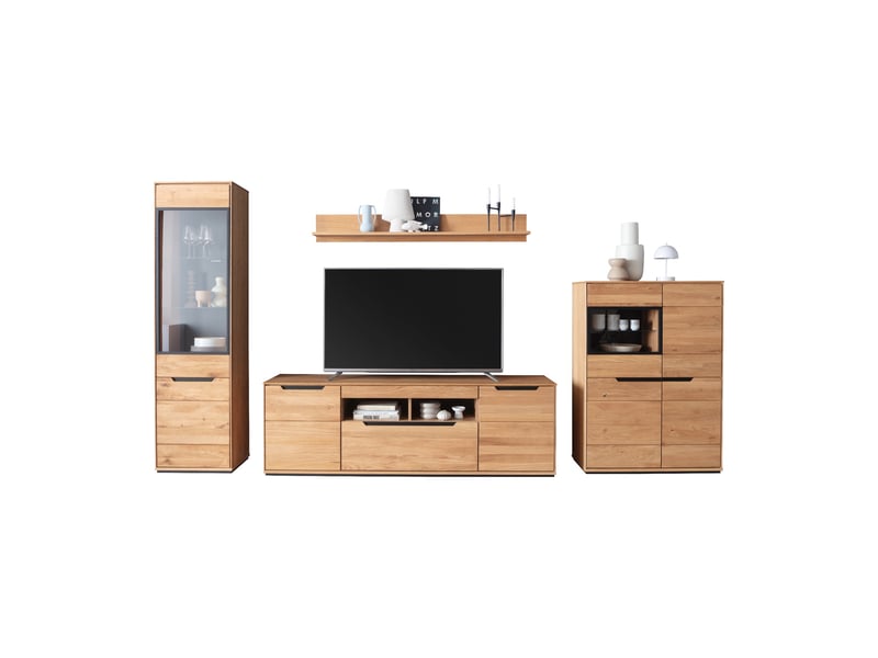  Ensemble de meubles de salon composé de 4 pièces coloris chêne sauvage huilé  - Conforama A
