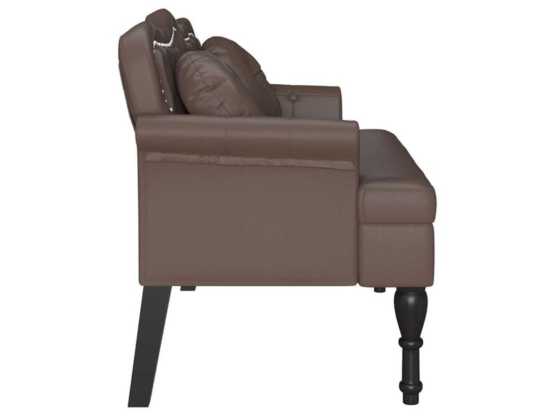  Banc chesterfield, canapé 2 places marron 120,5x65x75 cm simili cuir  - Conforama E