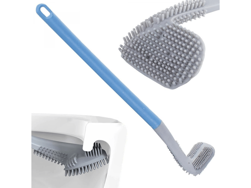  Brosse wc incurvée en silicone pour le nettoyage de la salle de bain - fixation murale, flexible, hygiénique 40 x 7,2 x 5 cm  - Conforama B