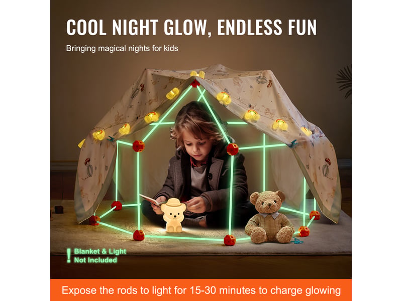  Vevor kit construction fort enfants, 140 pièces, stem, brillent dans noir.  - Conforama C