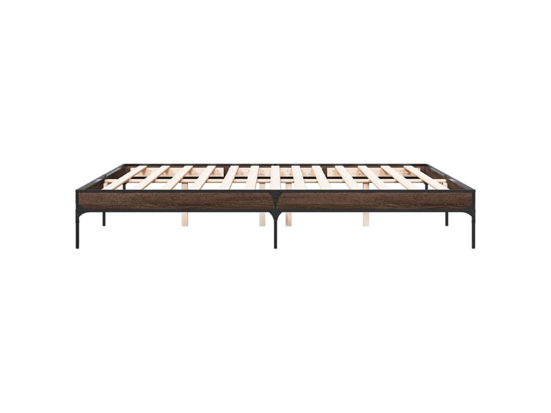  Lit double- lit adulte -  cadre de lit sans matelas chêne marron 200x200 cm  - Conforama D