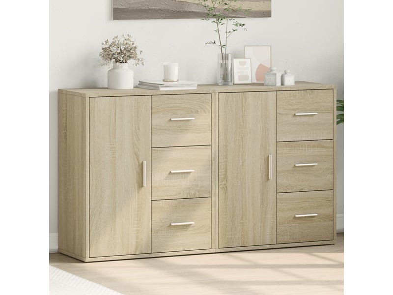  Buffets 2 pcs - bahut - meuble de rangement chêne sonoma 60x31x70 cm bois d'ingénierie  - Conforama B