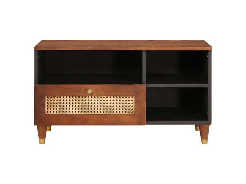  Meuble tv - banc tv - meuble de rangement marron 80 x 33,5 x 46 cm bois de mangue massif  - Conforama C