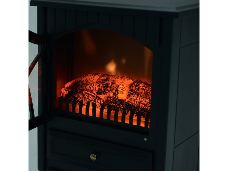 Cheminée électrique avec chauffage, effet flammes led, 10002000 w, poêle noir autonome - Conforama R