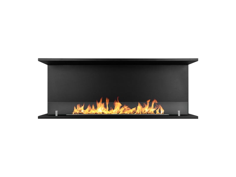  Trevi 120 - cheminée bioéthanol encastrable à trois faces 120x45x24,5 cm avec brûleur en acier de 1,25 l  - Conforama A