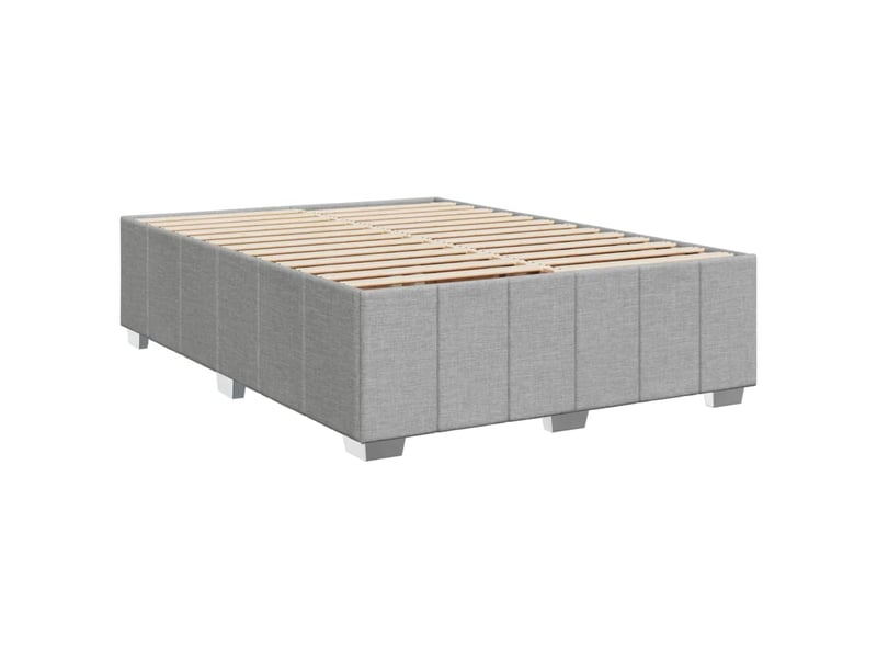  Lit double- lit adulte -  cadre de lit sans matelas gris clair 140x190 cm tissu  - Conforama B