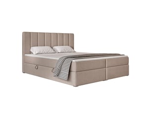 Lit coffre 160x200 cm <strong>IDOHOME</strong>  <strong>LEO</strong> coloris marron