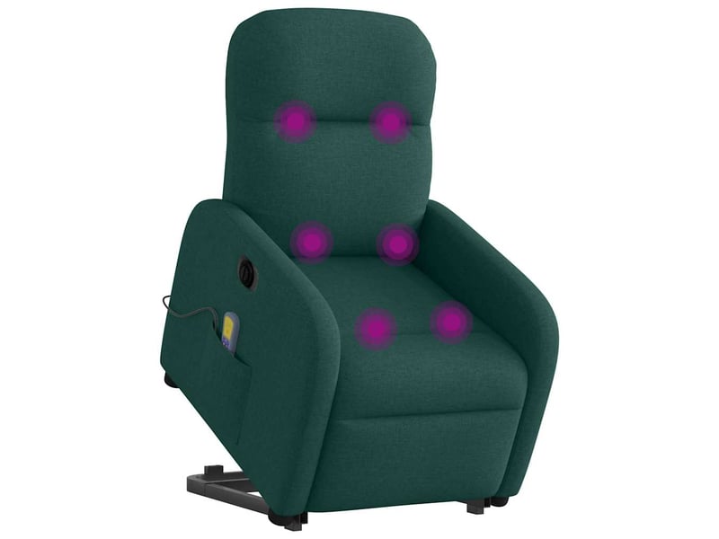  Fauteuil inclinable de massage électrique vert foncé tissu shl65331  - Conforama C