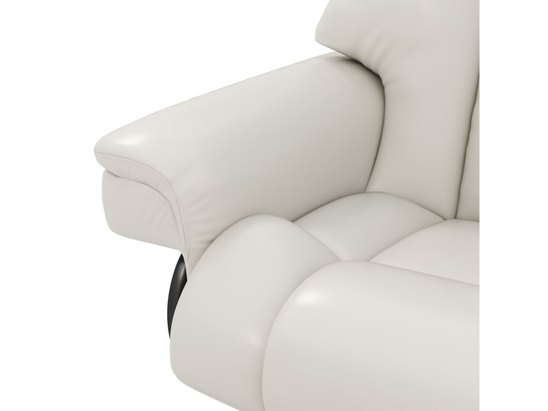  Fauteuil relax électrique avec repose-pieds, massage 10 points, pivotant à 360°, simili cuir blanc crème pour salon  - Conforama E