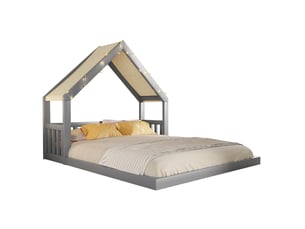 Lit cabane 140x200 cm <strong></strong> <strong>evarich</strong> coloris gris