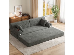 Banquette lit clic clac couchage Occasionnel <strong>SANS MARQUE</strong> <strong>HFSN-1278DG</strong> gris