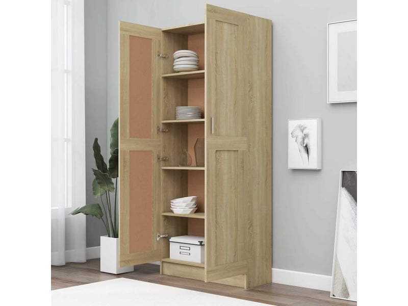  Bibliothèque, meuble de rangement salon chêne sonoma 82,5x30,5x185,5 cm bois d'ingénierie  - Conforama C