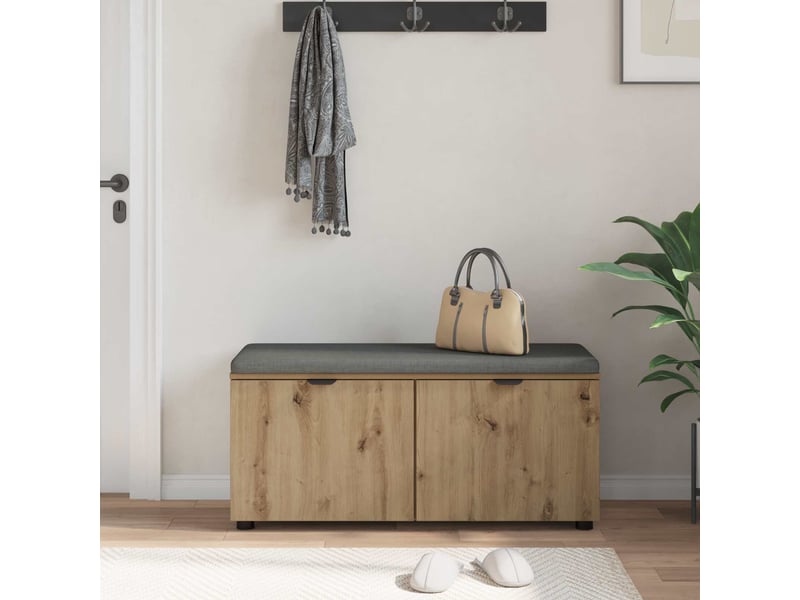 Banc d'entrée, banc interieur chêne artisanal 100x38x46 cm shl45677 - Conforama D