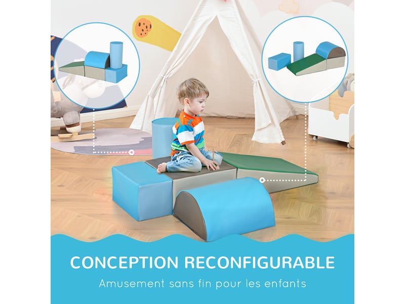 5pcs module motricité bébé parcours motricité bébé en mousse epe pour enfants d'âge préscolaire, multicolore - Conforama E