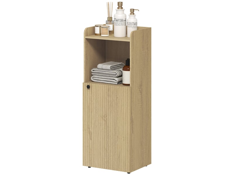 Meuble de salle de bain, niche avec étagère ouverte et réglable, 40 x 31 x 104 cm, chêne jaune - Conforama B