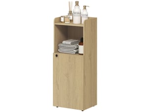 Meuble de salle de bain, niche avec étagère ouverte et réglable, 40 x 31 x 104 cm, chêne jaune