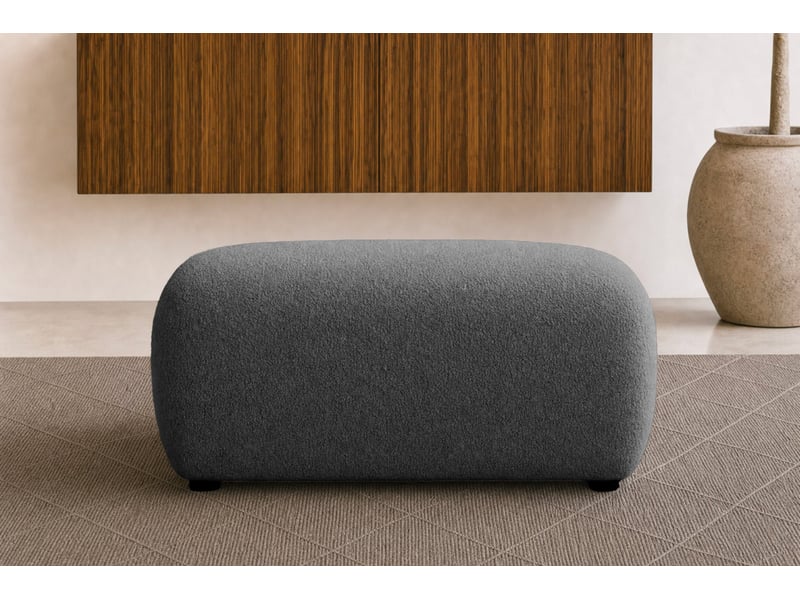  Cassis - pouf en tissu chenille gris foncé 105x57x40  - Conforama E