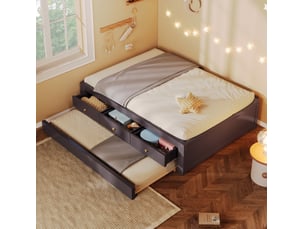 Lit gigogne 90x200 cm REDOM coloris marron