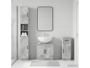 Ensemble de meuble de salle de bain 3 pièces hoorn gris béton cf63482