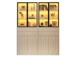 Vitrine coloris blanc 14 étagère(s) <strong></strong> <strong>Fay Lum</strong> - 140 cmx180 cm