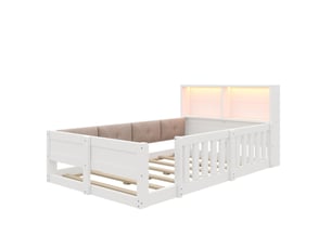 Lit avec rangement 90x200 cm <strong>HAUSS SPOLE</strong>  <strong></strong> coloris blanc