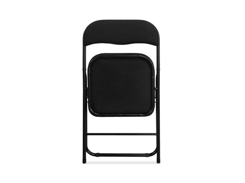  Lot de 6 chaises pliantes rembourrées en tissu noir et pieds métal noir - greta GRETA - Conforama E