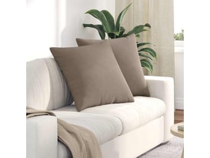 Lot de 2 coussins de canapé, coussins décoratifs tissu taupe 60 x 60 cm cf58963