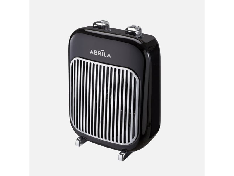  Chauffage soufflant ABRILA Espino 2000 W noir chromé, 2 puissances, 3 fonctions, thermostat réglable et sécurité anti-basculement 254622009 - Conforama A