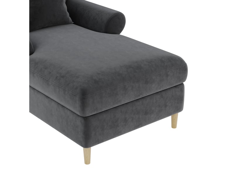  Fauteuil relax 133x87x90 cm en velours gris chicfurn  - Conforama E