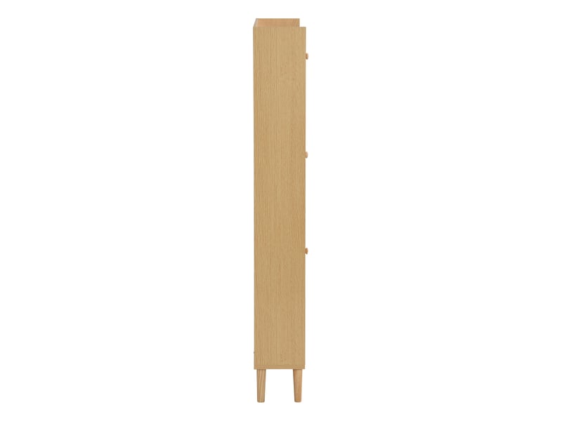  Meuble à chaussures en rotin 90x17x125 cm, 3 abattants, 1 tiroir et pieds en bois massif  - Conforama E