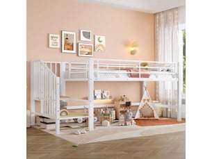 Lit avec rangement 90x200 cm <strong></strong>  <strong></strong> coloris blanc