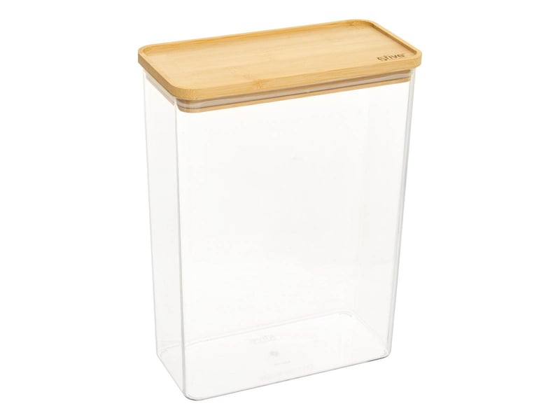  Boîte de conservation rectangulaire avec couvercle en bambou eske 4l transparent ESKE BAMBOU - Conforama A
