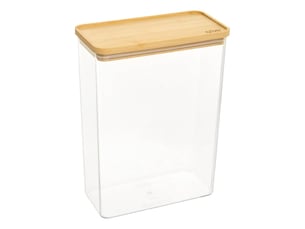 Boîte de conservation rectangulaire avec couvercle en bambou eske 4l transparent